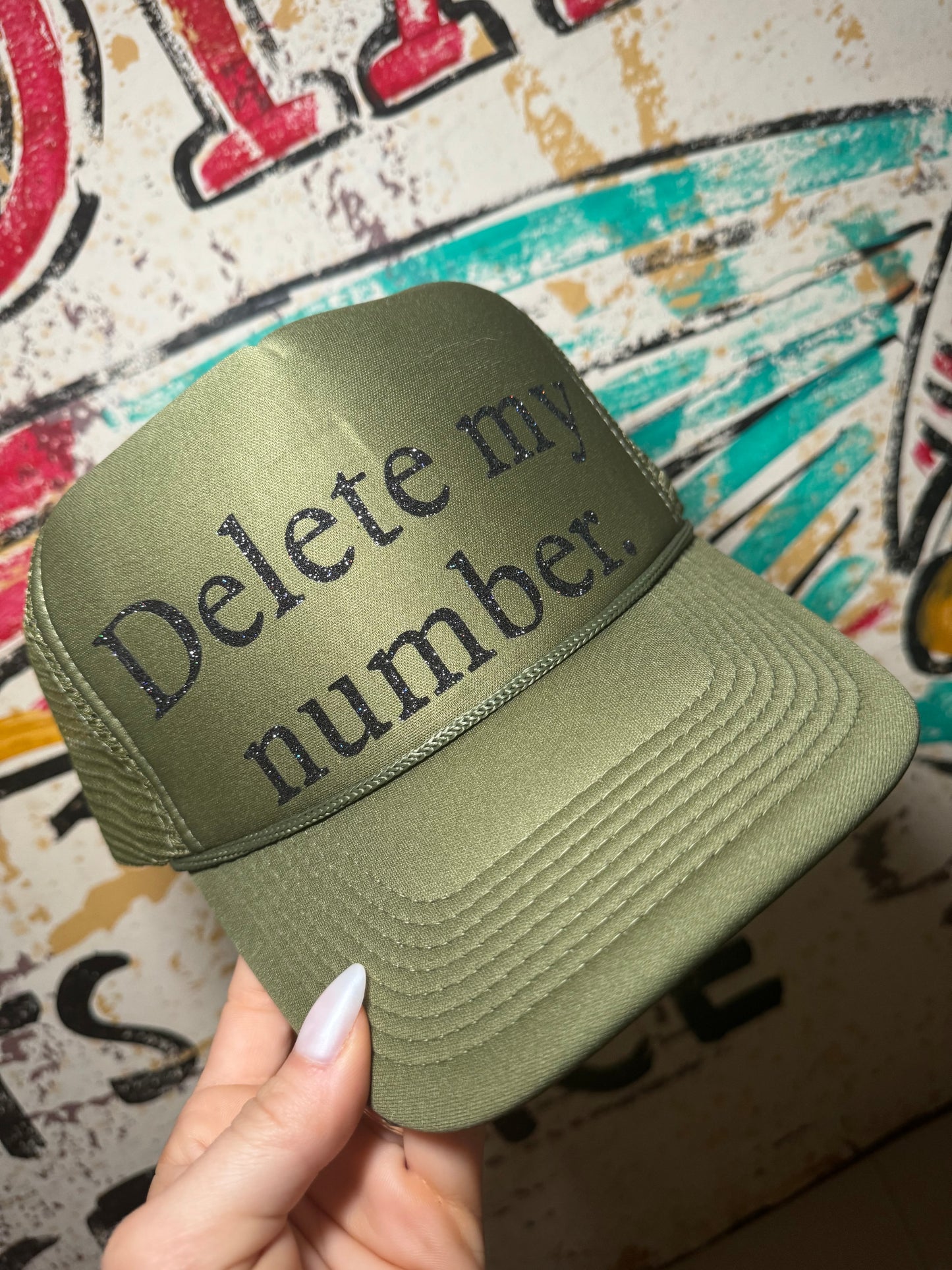 Delete my number trucker hat